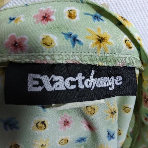 Exact Change Vintage 90s Floral Skater Skirt Mini Soft Girl Size 9 - Picture 5 of 6